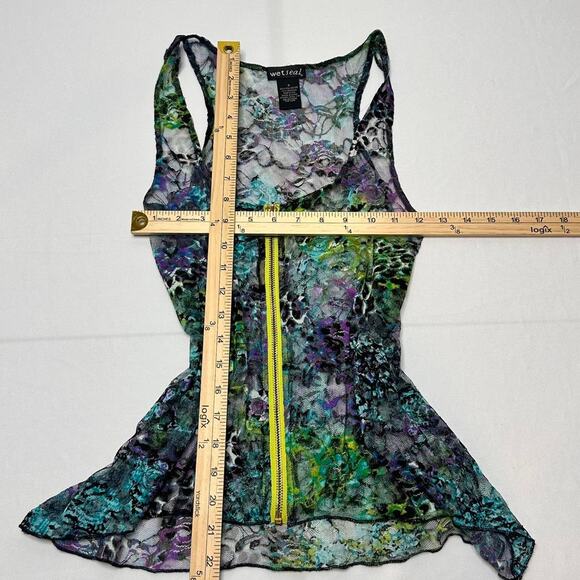 Wet Seal Size Small Vintage Sheer Zipper Up Laced Summer Vibes Tank - Picture 4 of 4
